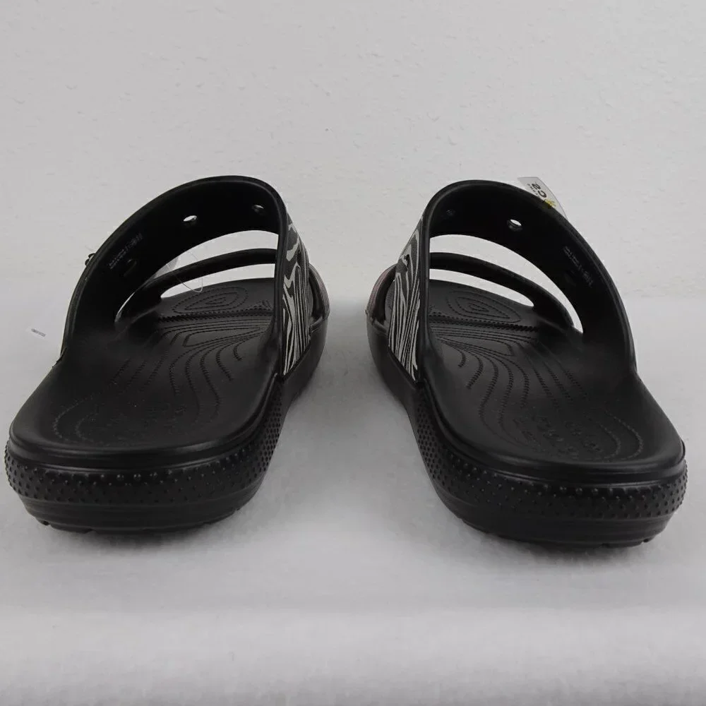 Crocs Animal Print Slides Men's Size 15 US Double Strap Sandals